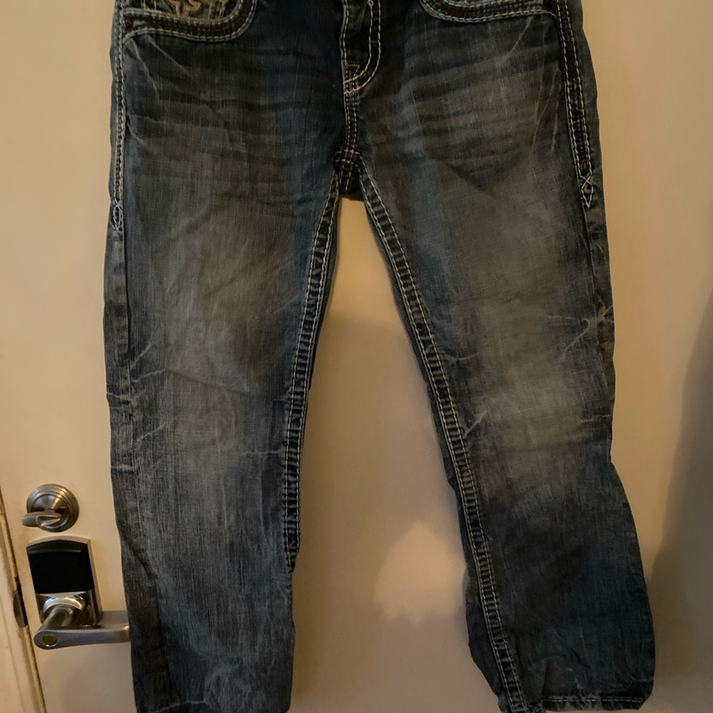Rock Revival Men's Dark Blue Relaxed Jeans